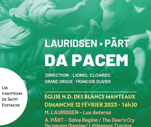 Concert d'hiver : DA PACEM, Morten Lauridsen et Arvo Pärt